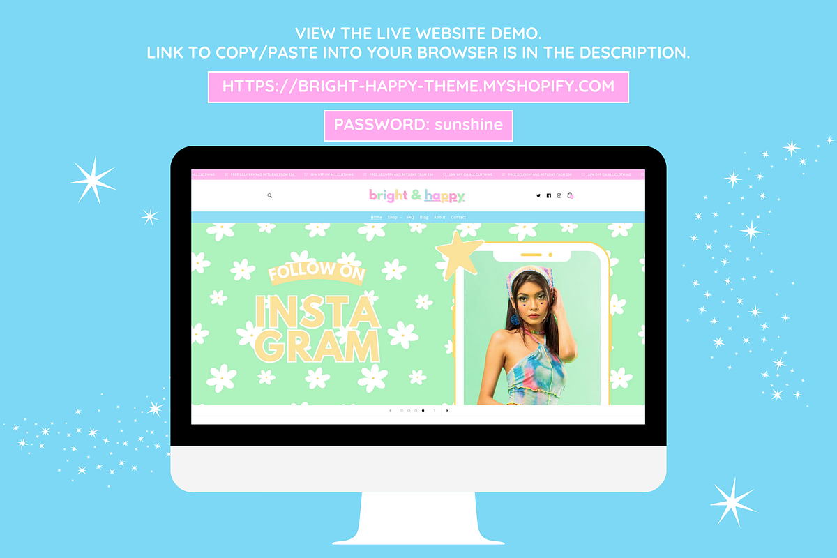 Bright & Happy Shopify Theme, a Shopify Template by SunshineStudioBoutique (Photo 4 of 10)