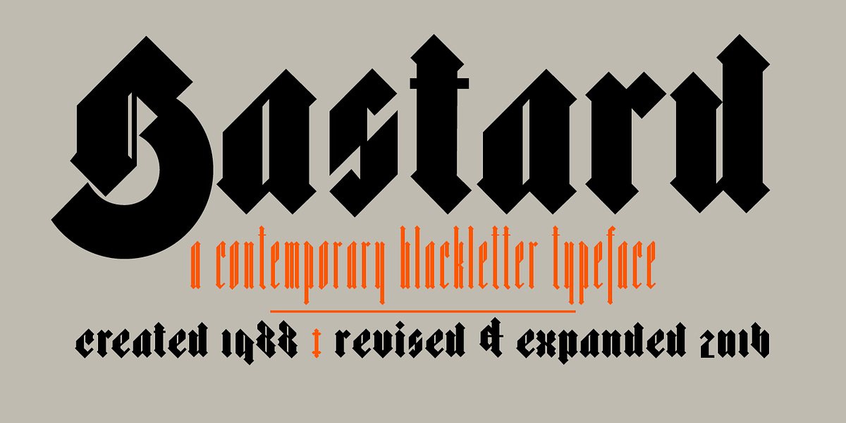 Bastard, a Blackletter Font by Barnbrook Fonts (Photo 1 of 7)