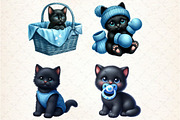 Black Cat Clipart Nursery Baby Boy, an Illustration by Rose Art (Thumbnail 4 of 4)