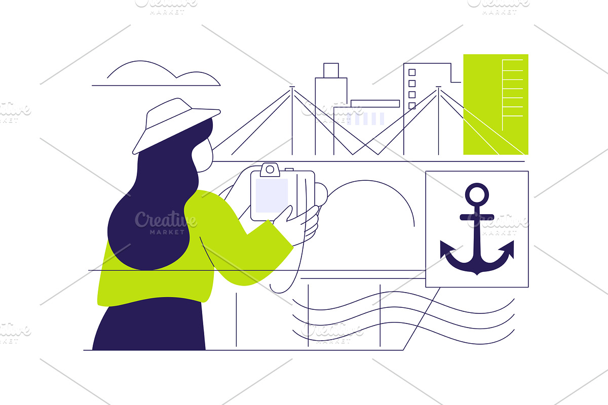 Inland water transport abstract, a Transportation Illustration by Visual Generation