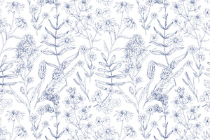 Wild Flowers Seamless Patterns