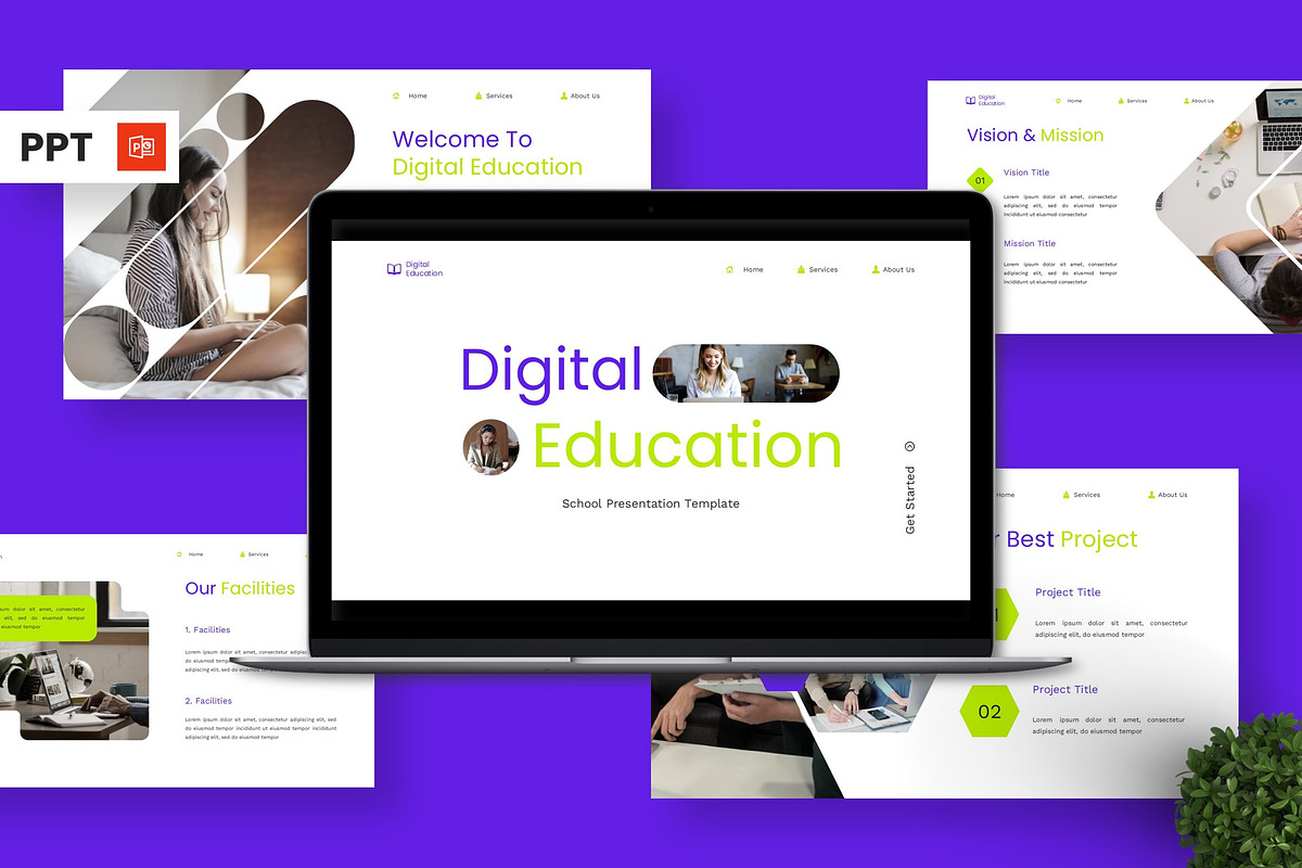 Digital Education - School PPT, a Presentation Template by Deepslide Studio (Photo 1 of 4)