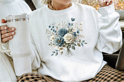 Elegant Dusty Blue Flowers Clipart, an Illustration by Sublimation Artist (Thumbnail 4 of 6)