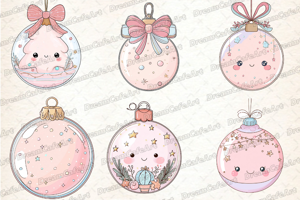 Pastel Kawaii Christmas Ornament, an Illustration by DreamCafeArt (Photo 4 of 7)