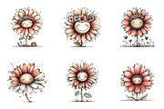 Whimsical flower clipart, an Illustration by SinaCreation (Thumbnail 2 of 11)
