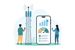 High speed internet signal fast, a Technology Illustration by Flashvector