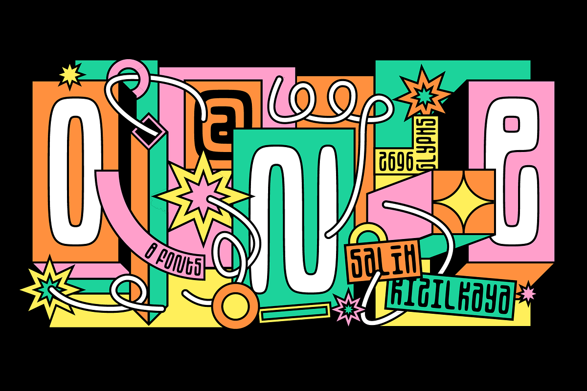 SK One Block, a Sans Serif Font by Salih Kizilkaya (Photo 1 of 9)