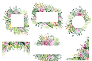 FLAMINGO & FLOWERS Tropical Set