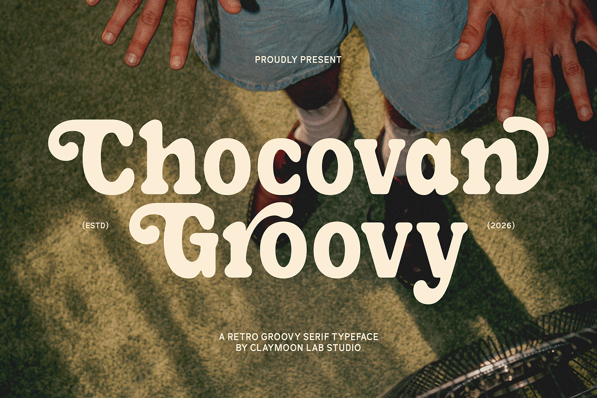 Chocovan Groovy — Retro Groovy Serif, a Serif Font by Claymoon Lab (Photo 1 of 8)