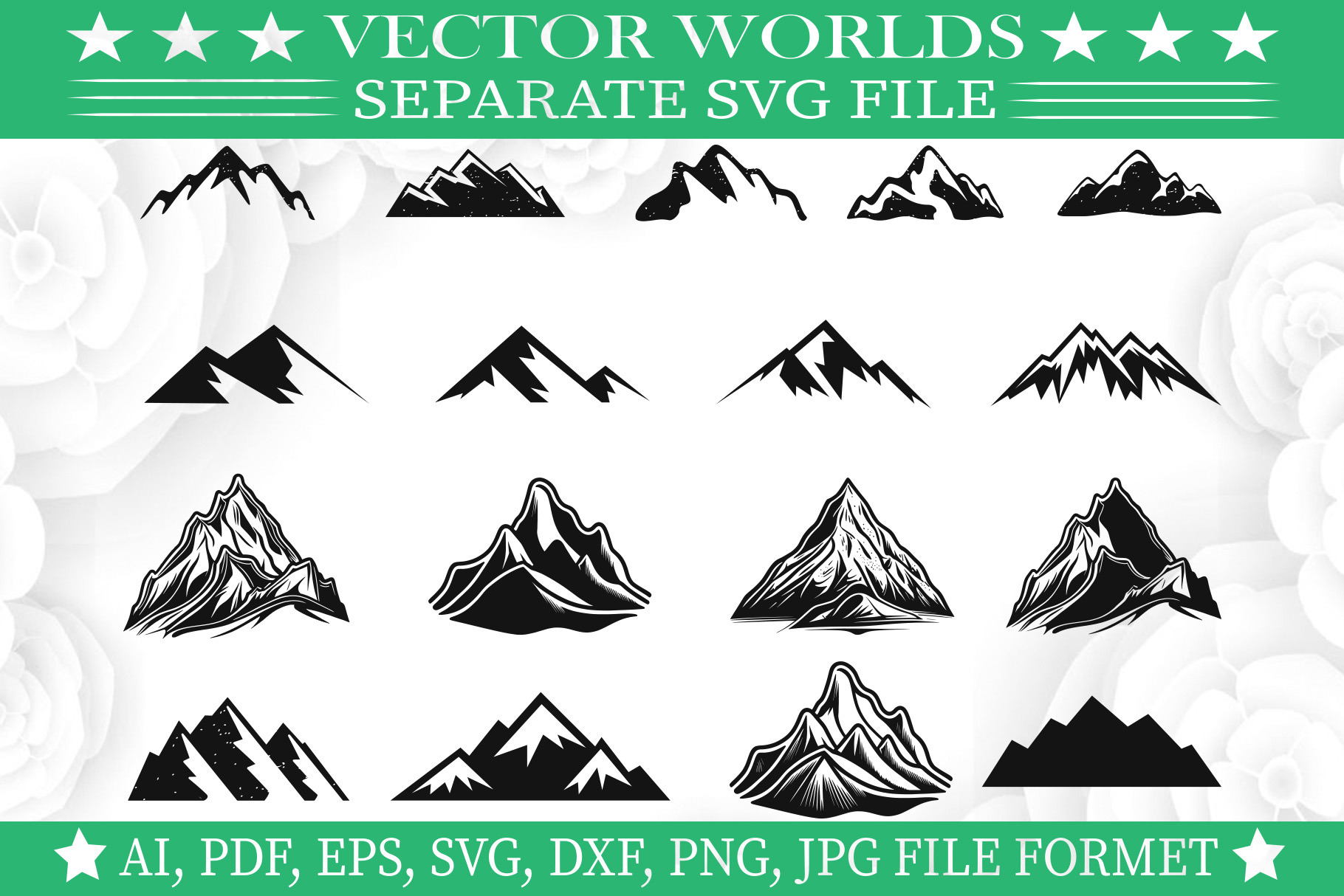 Mountain SVG, Mountains SVG, an Object Graphic by VectorWorlds