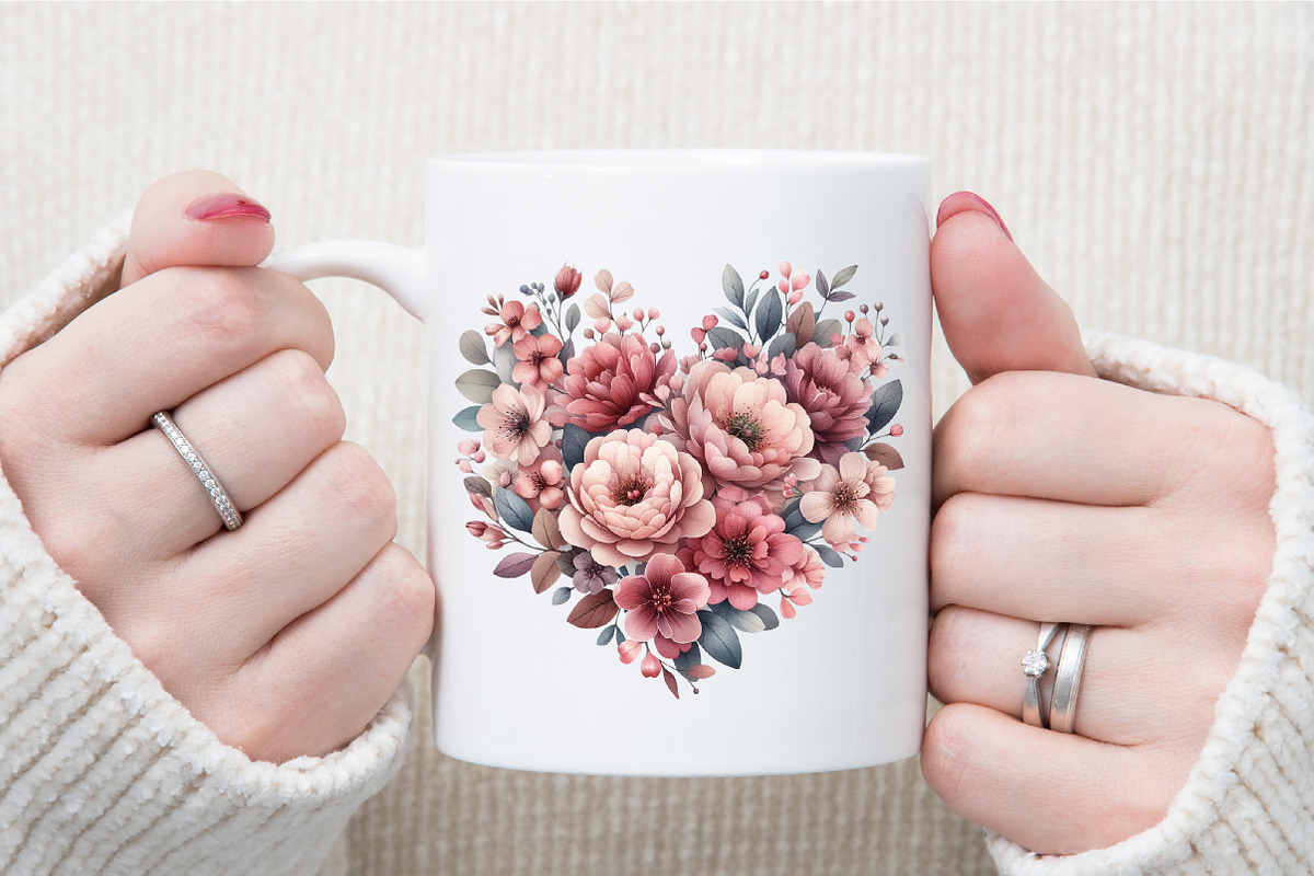 Dusty Pink Flowers Clipart Watercolo, an Illustration by Sublimation Artist (Photo 5 of 6)