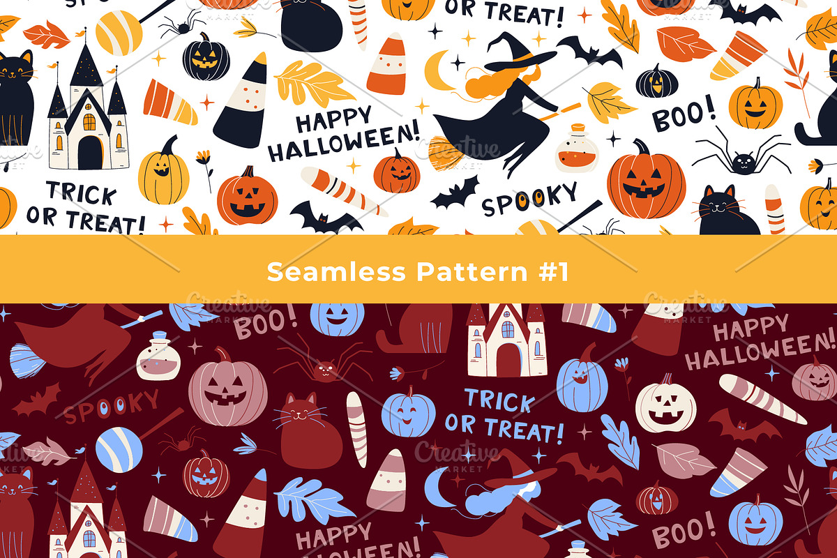 Halloween Clipart & Patterns, a Seasonal Illustration by VasilkovS (Photo 4 of 6)