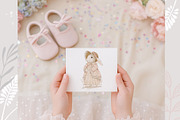 Vintage Summer Bunny Clipart Set, an Illustration by AlenaVlasko stock Market (Thumbnail 4 of 5)