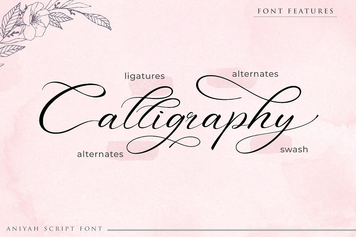 Aniyah Script Calligraphy, a Script Font by din-studio.com (Photo 2 of 14)