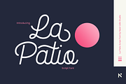 La Patio Script, a Script Font by Nasir Udin (Thumbnail 1 of 12)