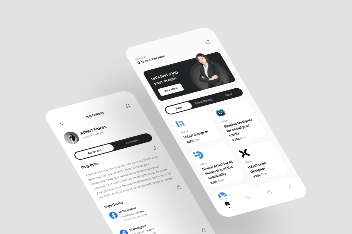 Over - Job Finder App UI Kit, an UI Kit Template by iDoodle Studio (Photo 2 of 4)