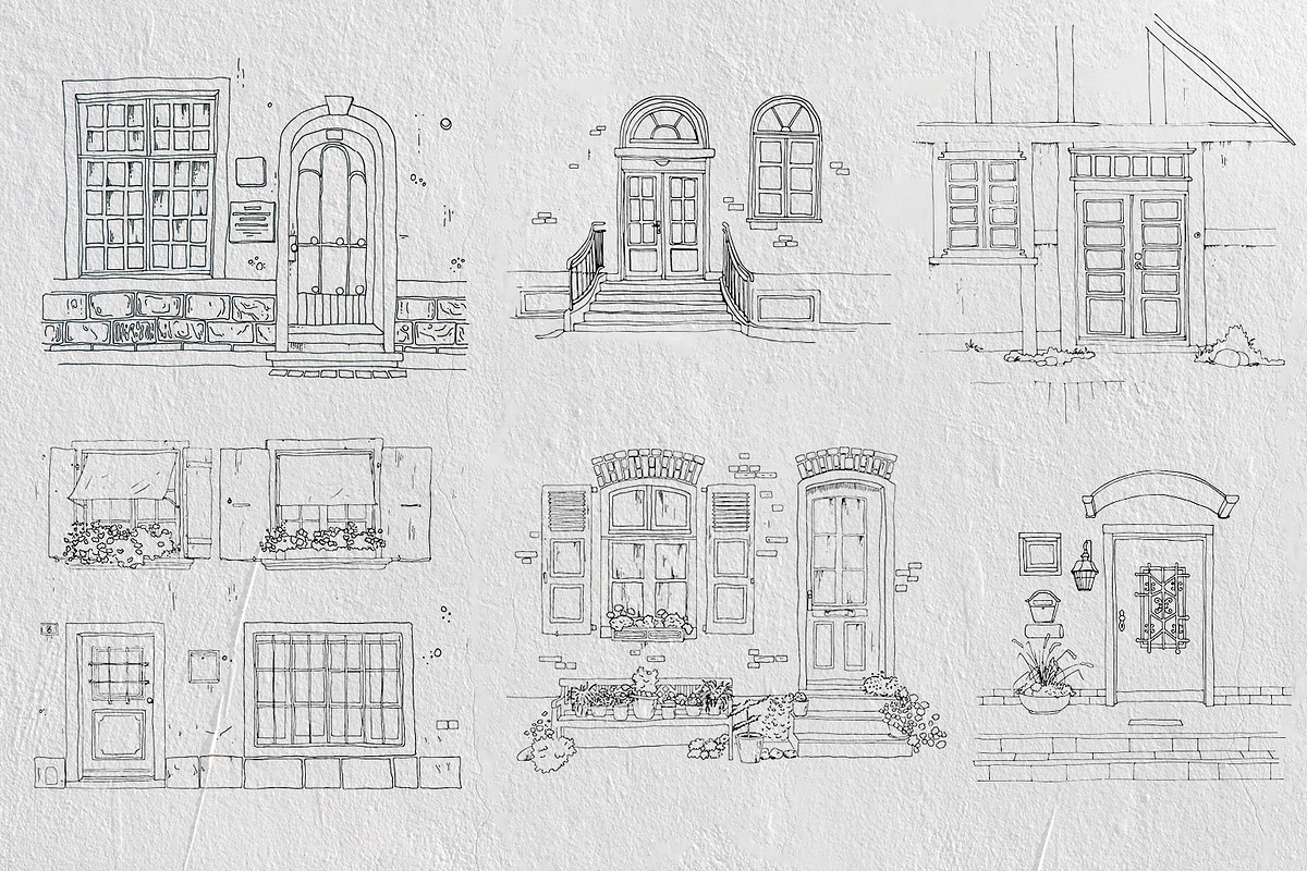 Windows & Doors. Vector set., an Object Illustration by iri-illustration (Photo 5 of 8)
