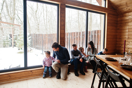 Large family in modern wooden house spending time together in wa, a Person Photo by AS photostudio