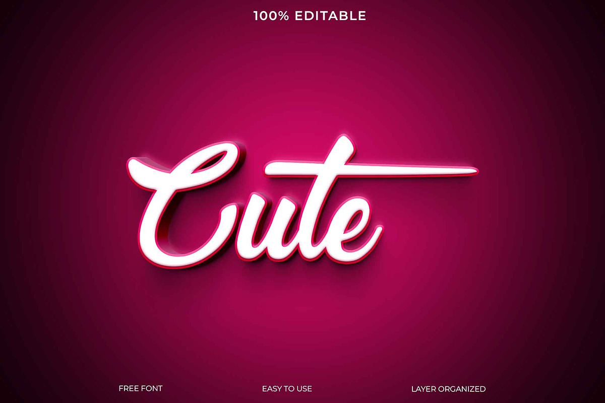 Cute 3D Text Effect Style, a Layer Style Add-On by Imamul001