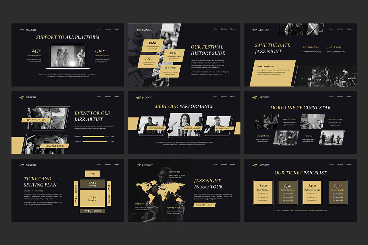 Jazz Night - Presentation Template, a Presentation Template by Haidezign (Photo 3 of 4)