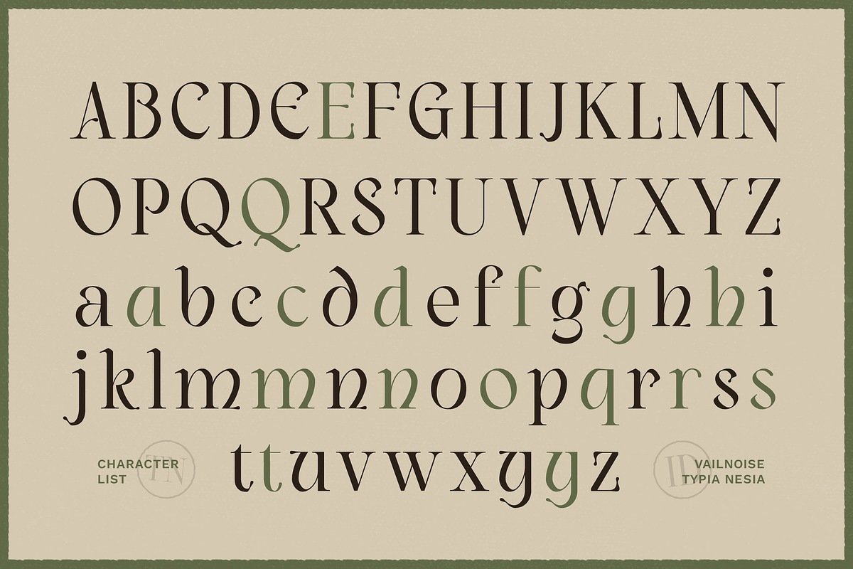 Vailnoise - Classic Vintage Serif, a Serif Font by Typia Nesia (Photo 2 of 16)