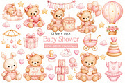 Baby Shower Girl Clipart, an Animal Illustration by Villa 11 Estudio (Thumbnail 1 of 11)