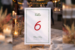 Wedding Table Numbers Canva bd003, a Card Template by TyphoonStudio