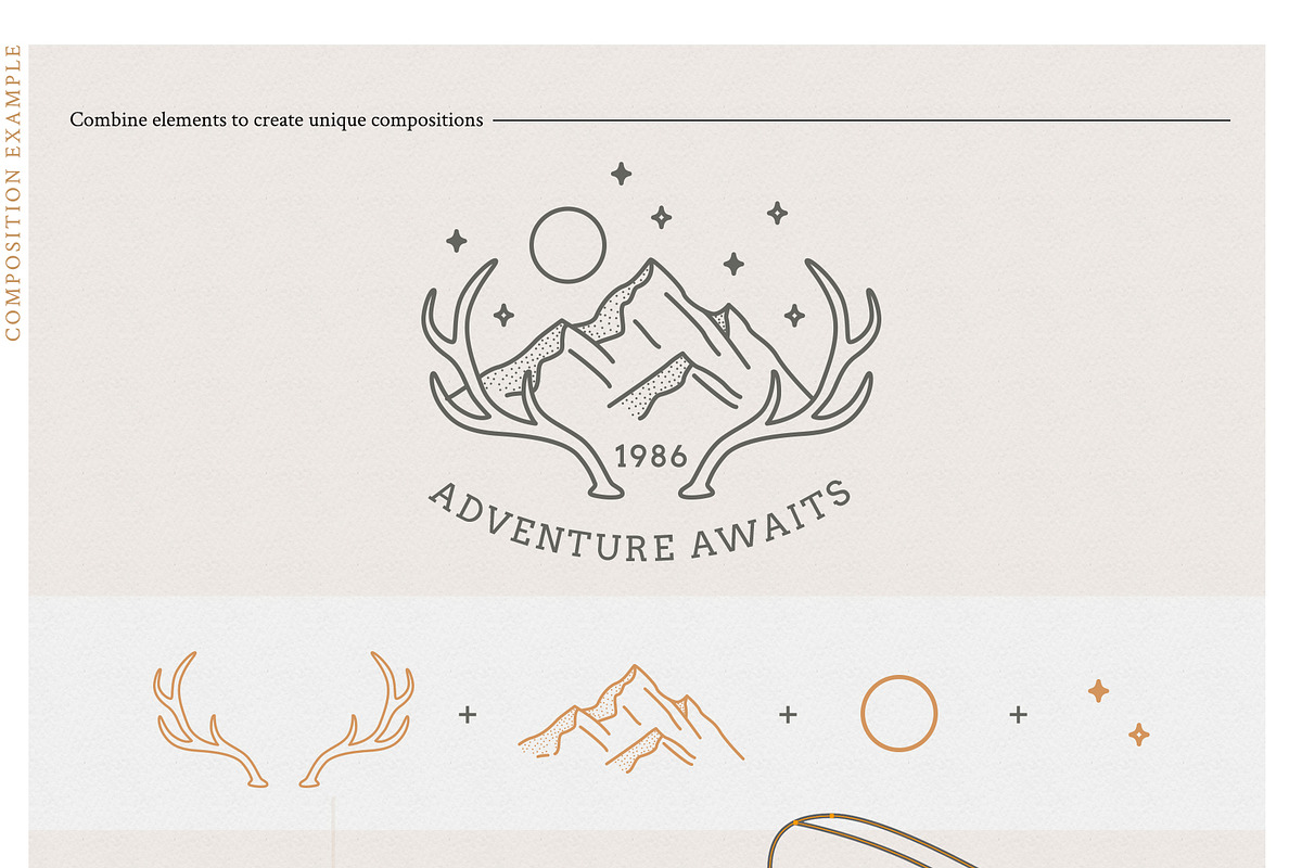 Logo Elements Collection | 50 pieces, a Decorative Illustration by amber&ink (Photo 5 of 10)