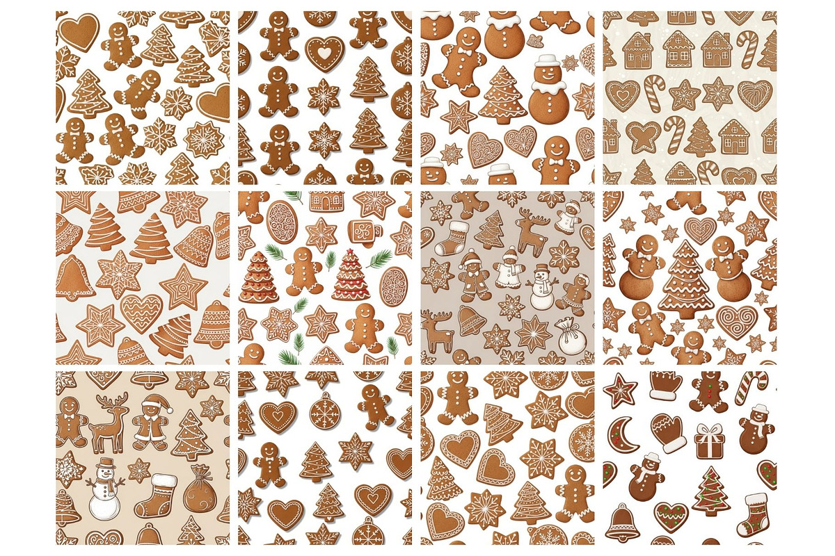 Gingerbread Christmas Seamless, an Illustration by Mashimara (Photo 2 of 5)
