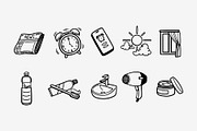 Morning Routine Doodle Illustration, an Object Graphic by SLAB! Design (Thumbnail 3 of 3)