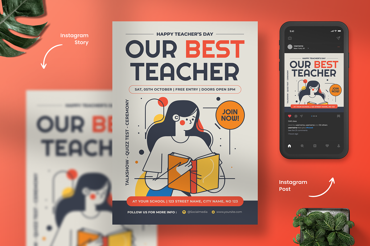 World Teacher's Day Flyer, a Flyer Template by Annora Studio (Photo 1 of 4)