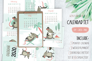 2020 Year calendar set + bonus