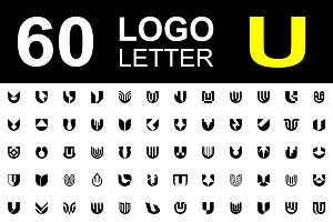 Set of letter U logo