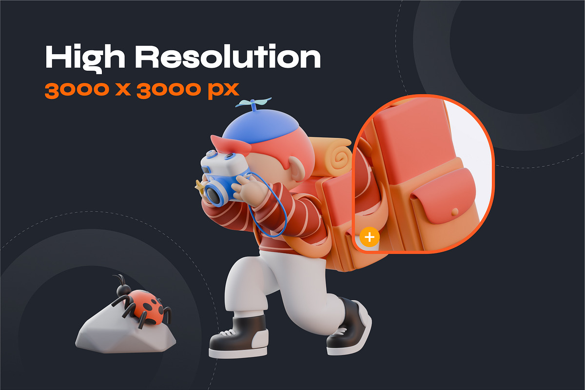 Travel and Adventure 3D Character, a Characters & Person 3D Model by orenjidesign (Photo 3 of 8)
