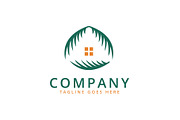 Coconut palm leaf house logo design, a Branding & Logo Template by Amadul11 (Thumbnail 1 of 4)