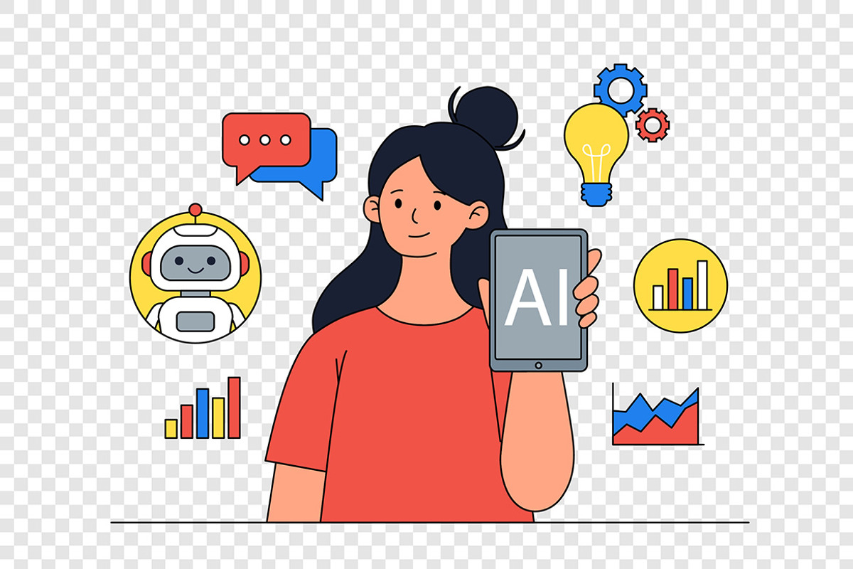 AI Technology for Business Analysis, a Technology Illustration by Partikusi Design (Photo 3 of 3)