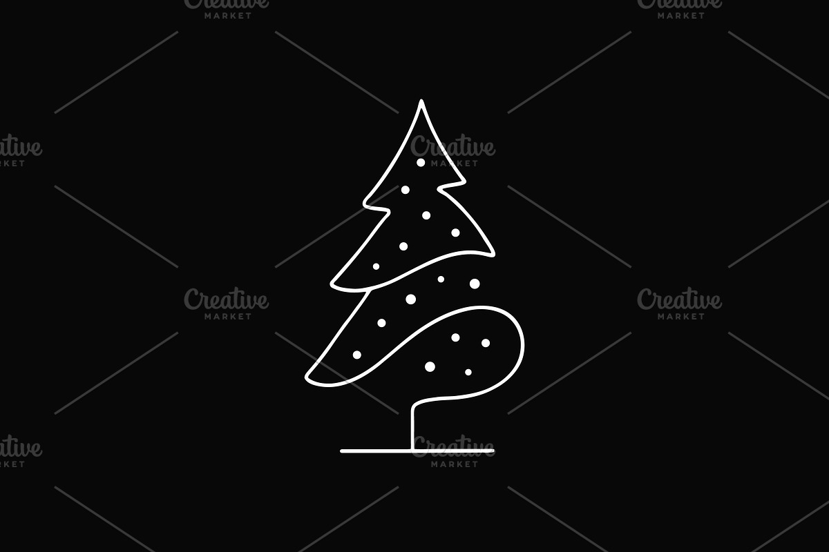 Curvy Wavy Line Christmas Tree, a Branding & Logo Template by Vectorium Studio (Photo 2 of 2)