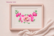 Watercolor Pink Peonies Clipart, an Object Graphic by DiashaArt (Thumbnail 10 of 10)