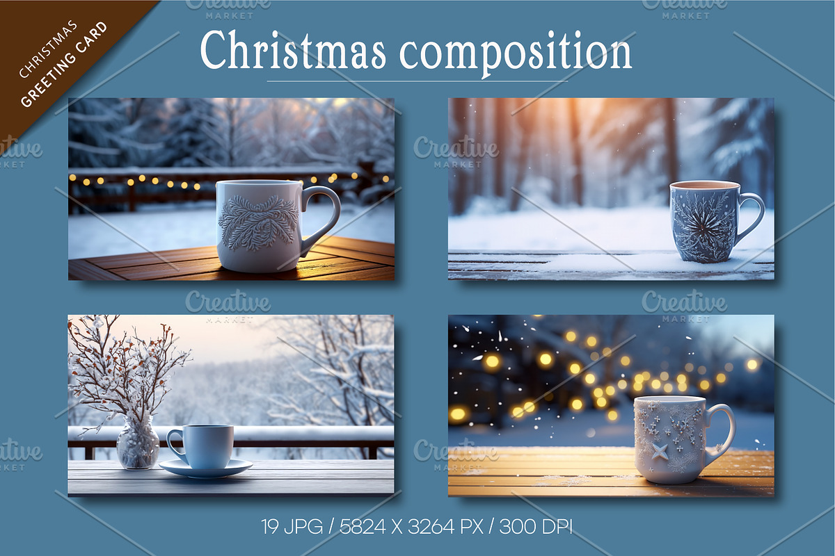 Christmas cup with hot drink., a Decorative Illustration by KENO Mascots (Photo 5 of 6)