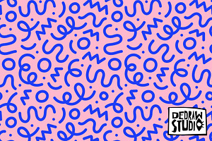 Pink Squiggle Doodle Pattern