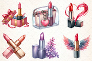 Watercolor Lipstick Clipart, an Illustration by DreamCafeArt (Thumbnail 3 of 7)