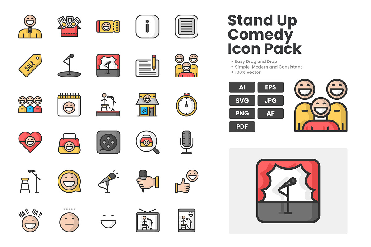 Stand Up Comedy Icon Pack, a Duotone Icon by erifqizeicon (Photo 1 of 3)