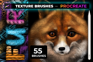 55 FUR TEXTURE Brushes For PROCREATE