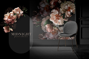 Midnight Floral Clip Art Collection