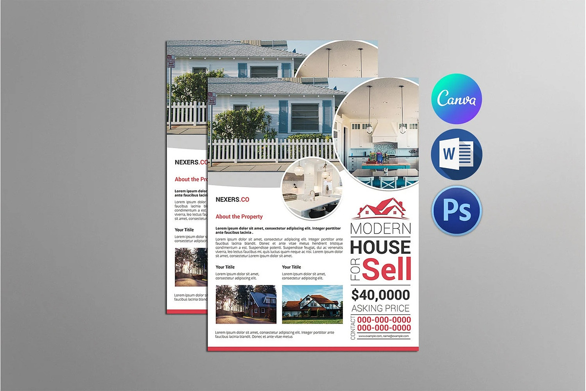 Real Estate Flyer Template, a Flyer Template by retrographix (Photo 1 of 3)