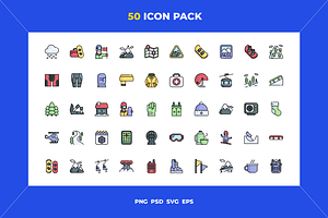 50 Snowboarding icons, an Icon by Wencory