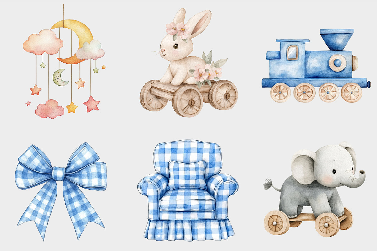 Watercolor Nursery Clipart, a Seasonal Illustration by Design Market (Photo 5 of 5)