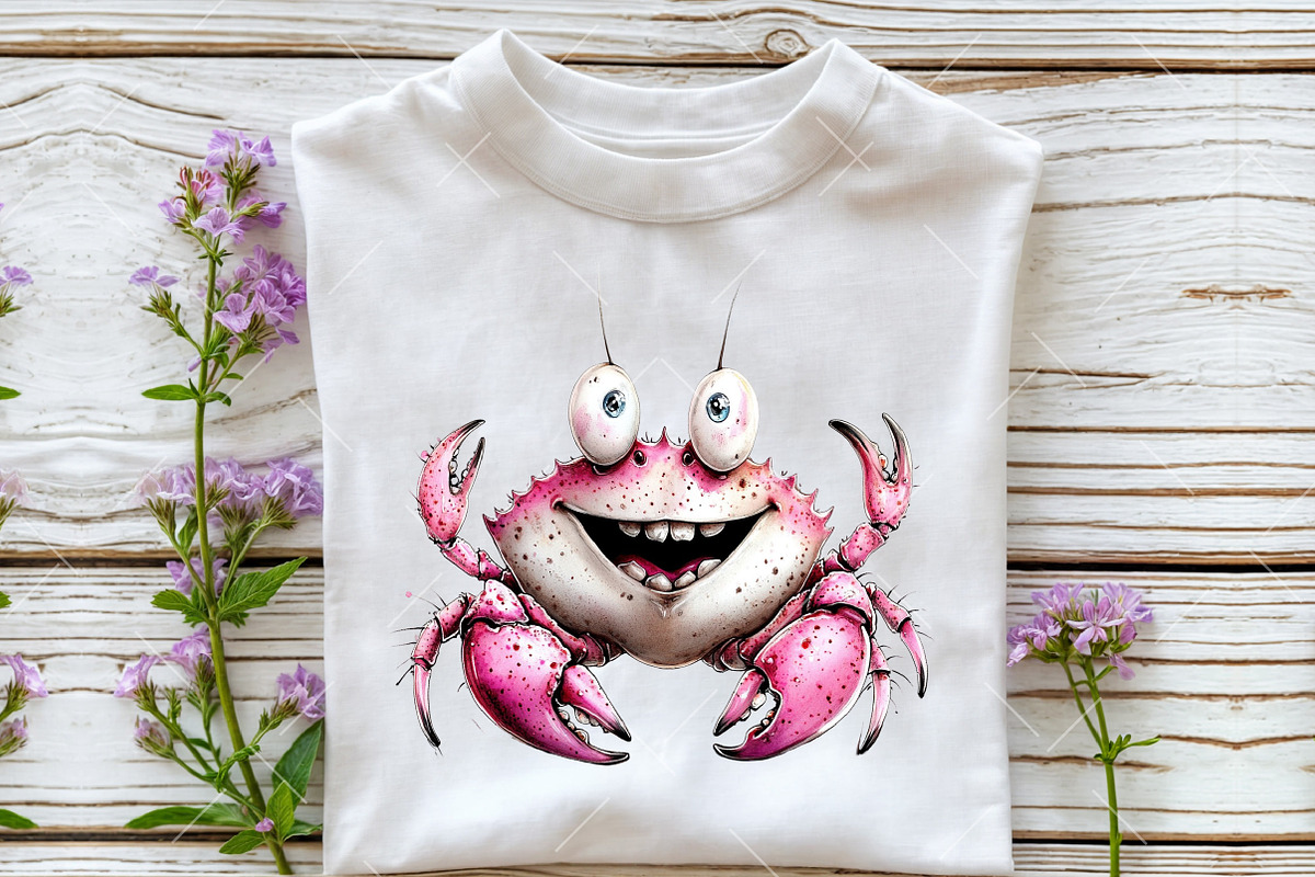 Whimsical Summer Crab Clipart, an Illustration by OK Design (Photo 6 of 6)