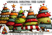 Whimsical Christmas Tree Clipart, an Illustration by OK Design (Thumbnail 1 of 6)