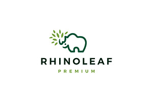 Rhino Leaf Logo Vector Icon